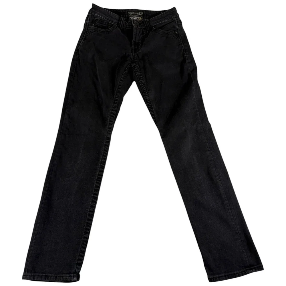 Buckle Salvage Mayhem Straight Regular Fit Jeans Mens 28x32 Black Denim Low Rise